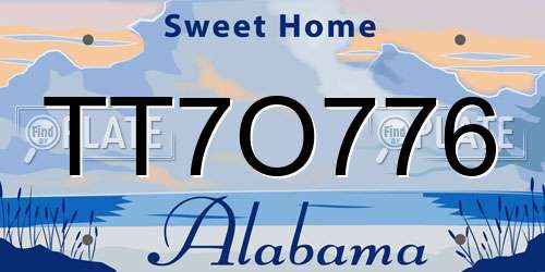 TT7O776 Alabama License Plate
