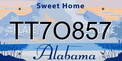 TT7O857 Alabama License Plate