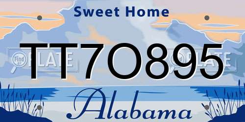 TT7O895 Alabama License Plate