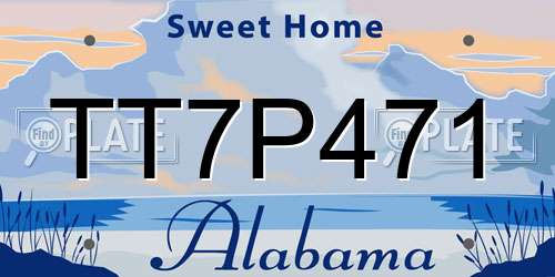 TT7P471 Alabama License Plate
