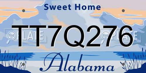 TT7Q276 Alabama License Plate
