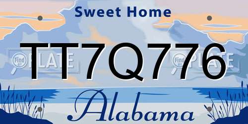 TT7Q776 Alabama License Plate