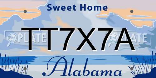 TT7X7A Alabama License Plate