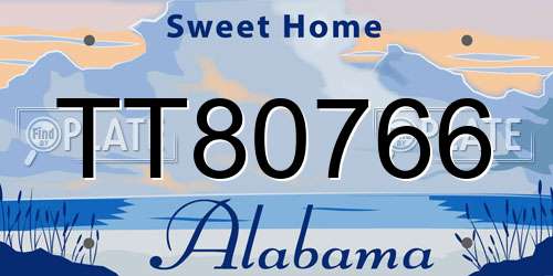 TT80766 Alabama License Plate