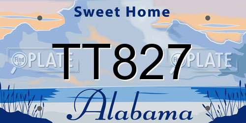 TT827 Alabama License Plate