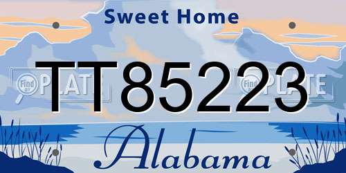 TT85223 Alabama License Plate