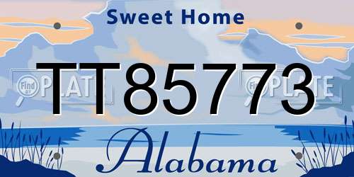 TT85773 Alabama License Plate