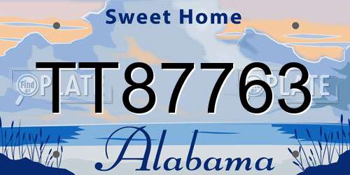 TT87763 Alabama License Plate