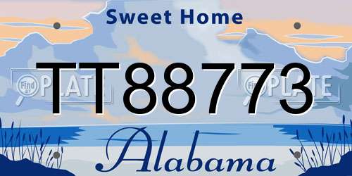 TT88773 Alabama License Plate