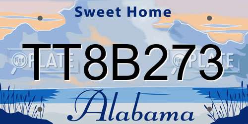 TT8B273 Alabama License Plate