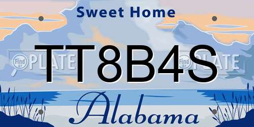 TT8B4S Alabama License Plate