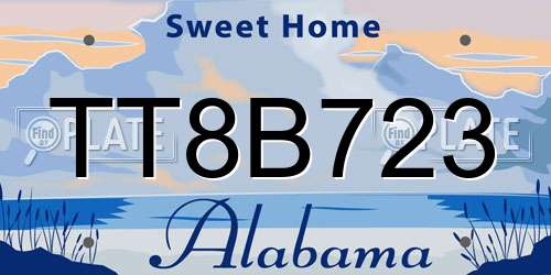 TT8B723 Alabama License Plate