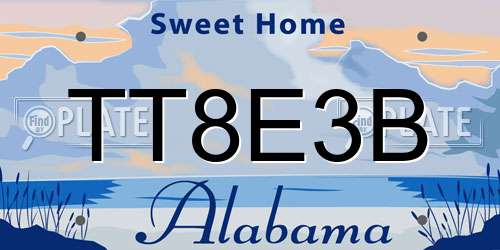 TT8E3B Alabama License Plate