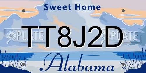 TT8J2D Alabama License Plate