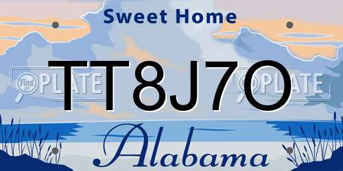 TT8J7O Alabama License Plate