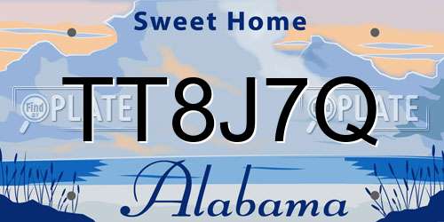 TT8J7Q Alabama License Plate