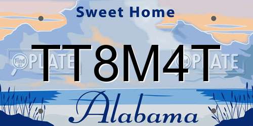 TT8M4T Alabama License Plate