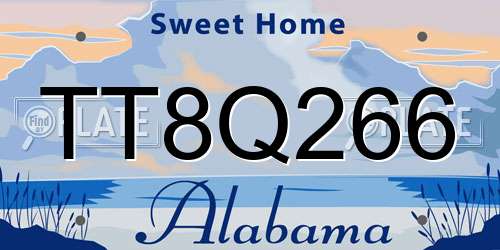 TT8Q266 Alabama License Plate