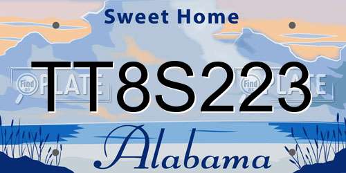 TT8S223 Alabama License Plate