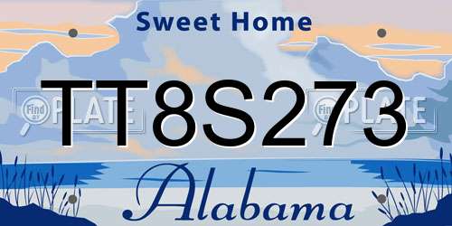 TT8S273 Alabama License Plate