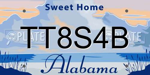 TT8S4B Alabama License Plate