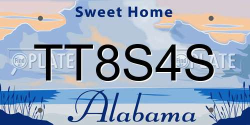 TT8S4S Alabama License Plate