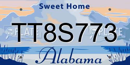 TT8S773 Alabama License Plate