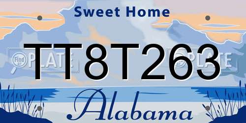 TT8T263 Alabama License Plate