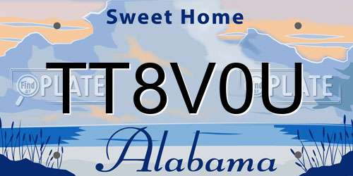 TT8V0U Alabama License Plate