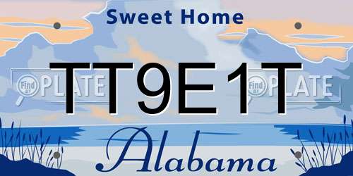 TT9E1T Alabama License Plate