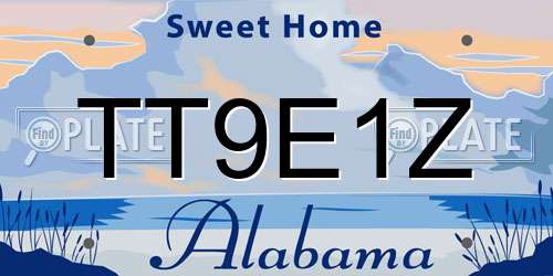 TT9E1Z Alabama License Plate