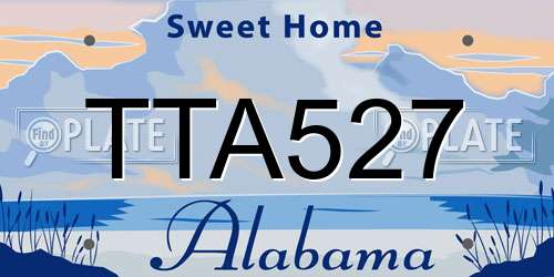 TTA527 Alabama License Plate
