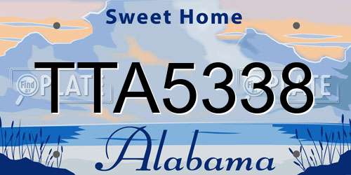 TTA5338 Alabama License Plate