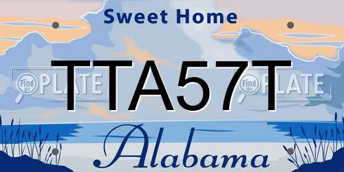 TTA57T Alabama License Plate