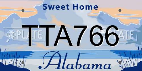 TTA766 Alabama License Plate
