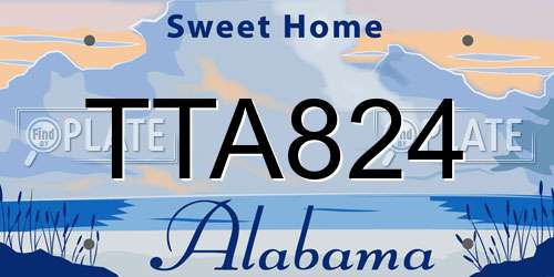 TTA824 Alabama License Plate