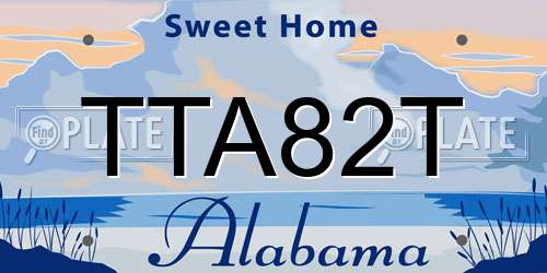 TTA82T Alabama License Plate