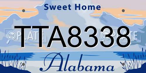 TTA8338 Alabama License Plate