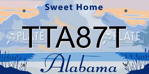 TTA87T Alabama License Plate
