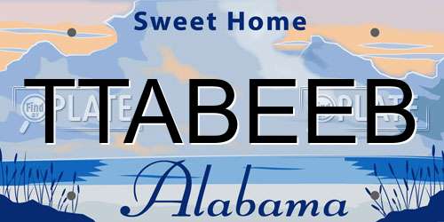 TTABEEB Alabama License Plate