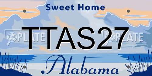 TTAS27 Alabama License Plate