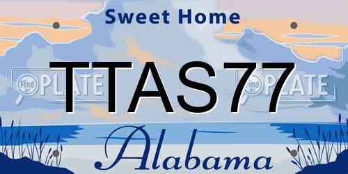 TTAS77 Alabama License Plate