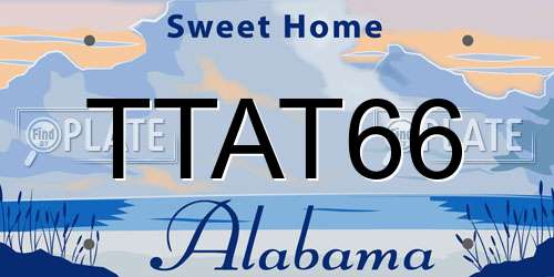 TTAT66 Alabama License Plate