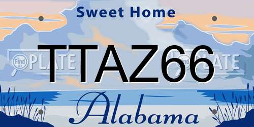 TTAZ66 Alabama License Plate