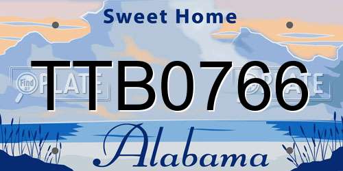 TTB0766 Alabama License Plate