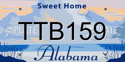 TTB159 Alabama License Plate