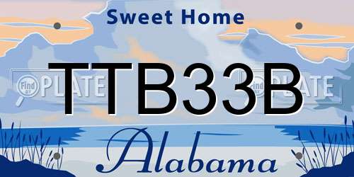 TTB33B Alabama License Plate