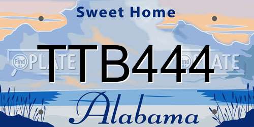 TTB444 Alabama License Plate