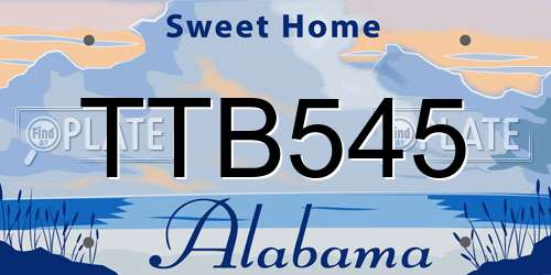 TTB545 Alabama License Plate