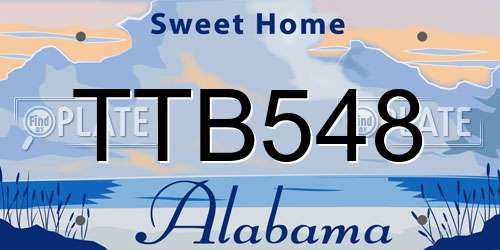 TTB548 Alabama License Plate